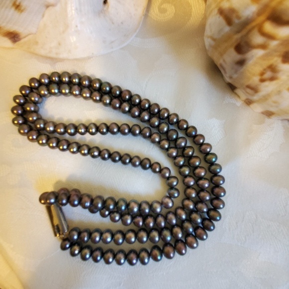 Jewelry - Silver Freshwater Double Strand Peal Necklace